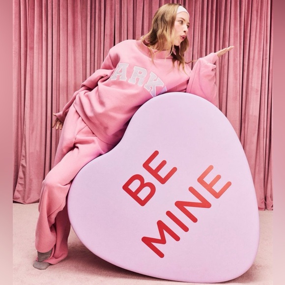 Parke SET Valentine's Varsity Mock neck in Blush + Lavender - Picture 3 of 10